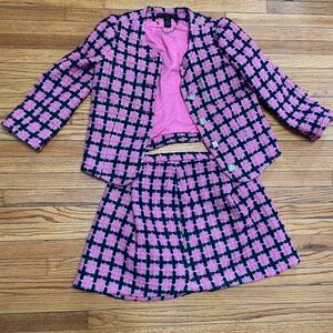 Marc By Marc Jacobs Pink and Black Plaid Blazer
